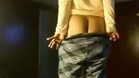 Dark skin Pakistani cute brunette babe masturbating with a hairbrush