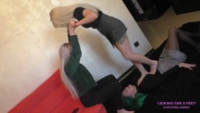 KIRA and NICOLE - Pathetic carpet for merciless girls!