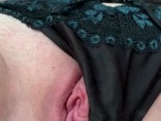 Rubbing my clit and squirting in lacey panties