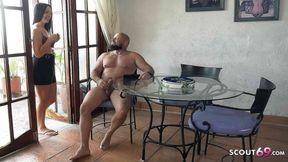 German mature caught jacking off helps him get fucked by teen Alicia