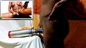 Male masturbation while watching female pussy masturbating, I fucked water bottle and felt like real pussy! So wet and hot pussy