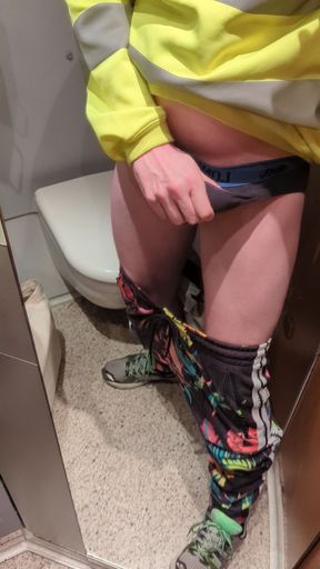 Horny in a train toilet