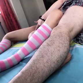 Fingering my stepsister wet pussy after school class when my stepfather go out to fuck with another friend