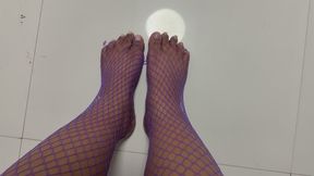 Purple Fishnets & Flexing Soles