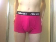 Young Twink Pissing in His Tight Pink Boxer Briefs