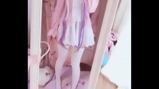 Adorable Japanese Kanna Kamui Cosplayer Playing With Her Pussy While Wearing Nipple Clamps