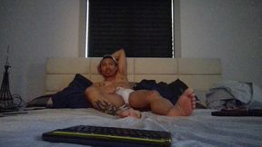 Bastian Kross blowin&#039; clouds while in white speedos
