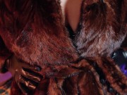 FUR FETISH video: beautiful Mistress tease and seduce. ASMR and JOI.