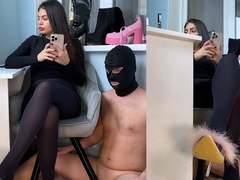 Crushing Cuckold Balls under Chair before Date