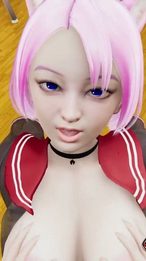 Luna Pink Hair Anime Girl 3D Hentai - Sensual Tits Massage, Pussy Licking, and Anal Toy Squirt   Clip 1