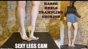 Painting the CockBoard with your Cum - Harsh Cock+Balls Trampling Shoejob under leggy goddess Dolores **SEXY LEGS version** - HUGE cumshot which I stomp out under my heels