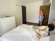 I fucked the red-haired cleaning lady from the hotel and cum in her mouth (Dialogues in Italian)