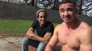 Str8Chaser: Trimmed Randy Dixon handjob & Paul Wagner outdoors