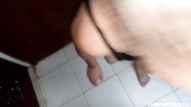 She sucks my dick in the bathroom and I shoot it in her mouth