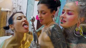 Lush Lesbians Tangle in Grease and Pleasure