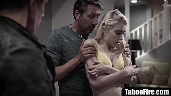 Naive teen step-daughter double penetrated by stepdad &amp_ stepuncle