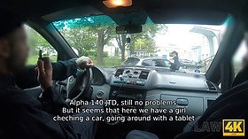 Law4k. security officer thrusts dong in throat and then vagina of car stealer