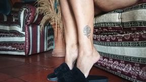 Flip-flops that dangle and sway from the feet of a foot goddess (3)