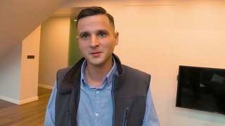 I made him undress and play with my horny cock