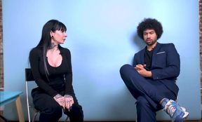 Joanna Angel and Che Durena take turns squirting during a blind piss tasting challenge