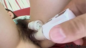 Shy Japanese teen gets group fucked on balcony