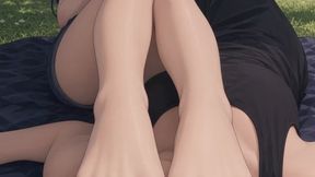 College Goth Lilith - First Foot Worship (AI-Generated)