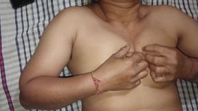 real Wife Teasing Herself &amp; Squeezing Her Boobs - Slow Passion