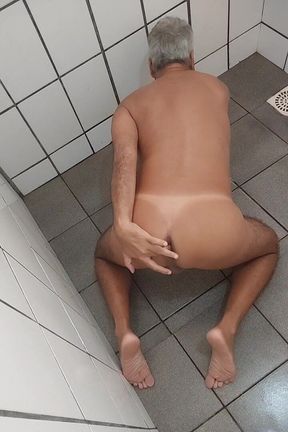 Ladysilva Showing off Her Hot Tanned Ass with a Mark in the Neighbor's Bathroom