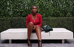 Ebony teen fuck and suck in her 1st video