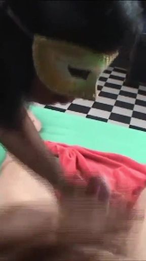 Mask Girl Xenia Shows Horny Blowjob Show