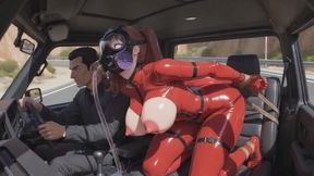 Mobile Plastic Bag Breath Play | Driving Latex Encasement & Gas Mask Control