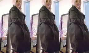 Cheating wife wears only a coat to visit fuck buddy