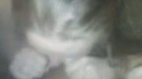 Bitchie slut in black tank top can't stop sucking two dicks at once