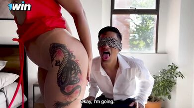Blindfolded Twink Destroyed by Big Ass Latina MILF Sex Game Cum Gush