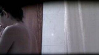 Window spy girl in hotel bathroom voyeur spy videocam