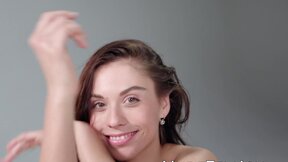 ”Petite teen enjoys teasing with her body”