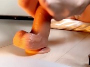 Hot blonde milf does footwork with dildo toes, OnlyFans