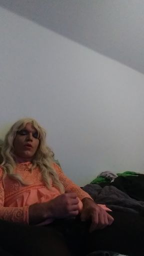 Gay crossdresser David in tights