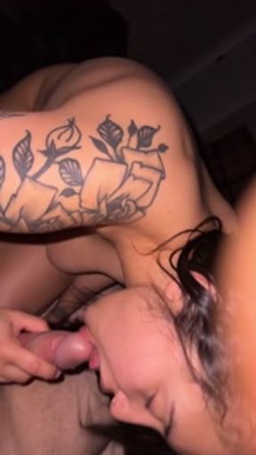 Big tittie milf gives sloppy blow job for go to her only fans in the video