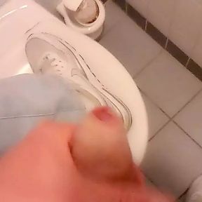 Horny jerk off on the toilet