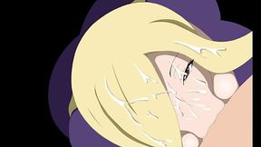 Blonde gulping milk down