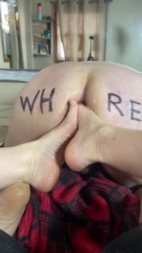 Submissive Boyfriend lets me fuck him in the ass with my feet!