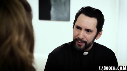 Priest Tommy fucked Eliza s greedy mouth and teen pussy