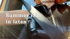 Summer ride in latex - Im Auto mit Latex