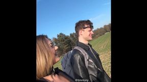 Deepthroat, hard spanking & a messy facial�all outdoors. Stayed messy, and yeah� people saw. ????