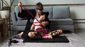 Asian College Tied Up and Squirts Uncontrollably