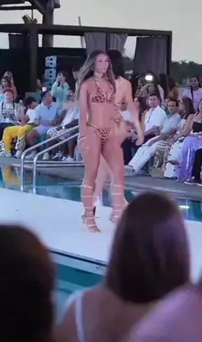 Crowd view of my runway walk at the swim display