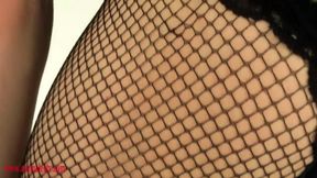Tranny Emma Lee PVC dress fishnet tights striptease and feet fetish