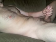 Jerking off to Porn till I bust and taste my load - fansly @midwestcummer