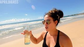 Drinking pee on a public beach in Brazil, Rio Grande do Norte, 3 liters of pee!!! 4k